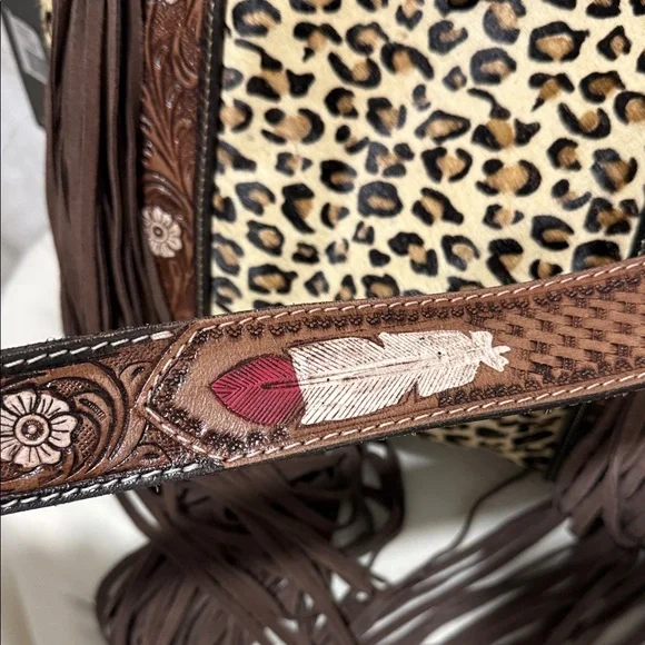 Myra Bag Leopard Print tooled leather crossbody - Picture 4 of 7
